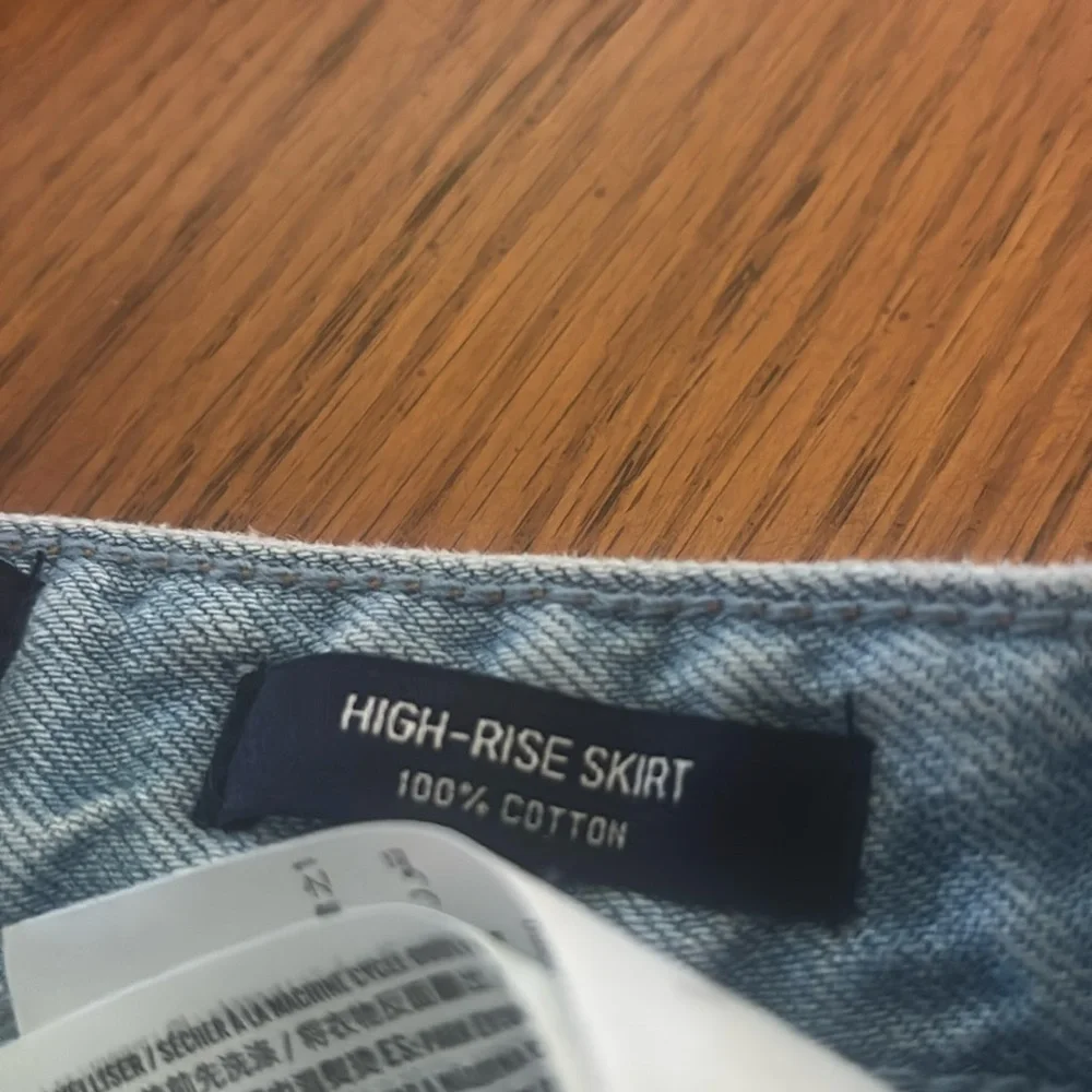 Hollister Light Blue Distressed Denim Skirt